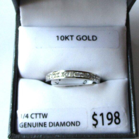 FOREVER BRIDE 10 KT White Gold Diamond Anniversary Band SZ 7 - Picture 7 of 7